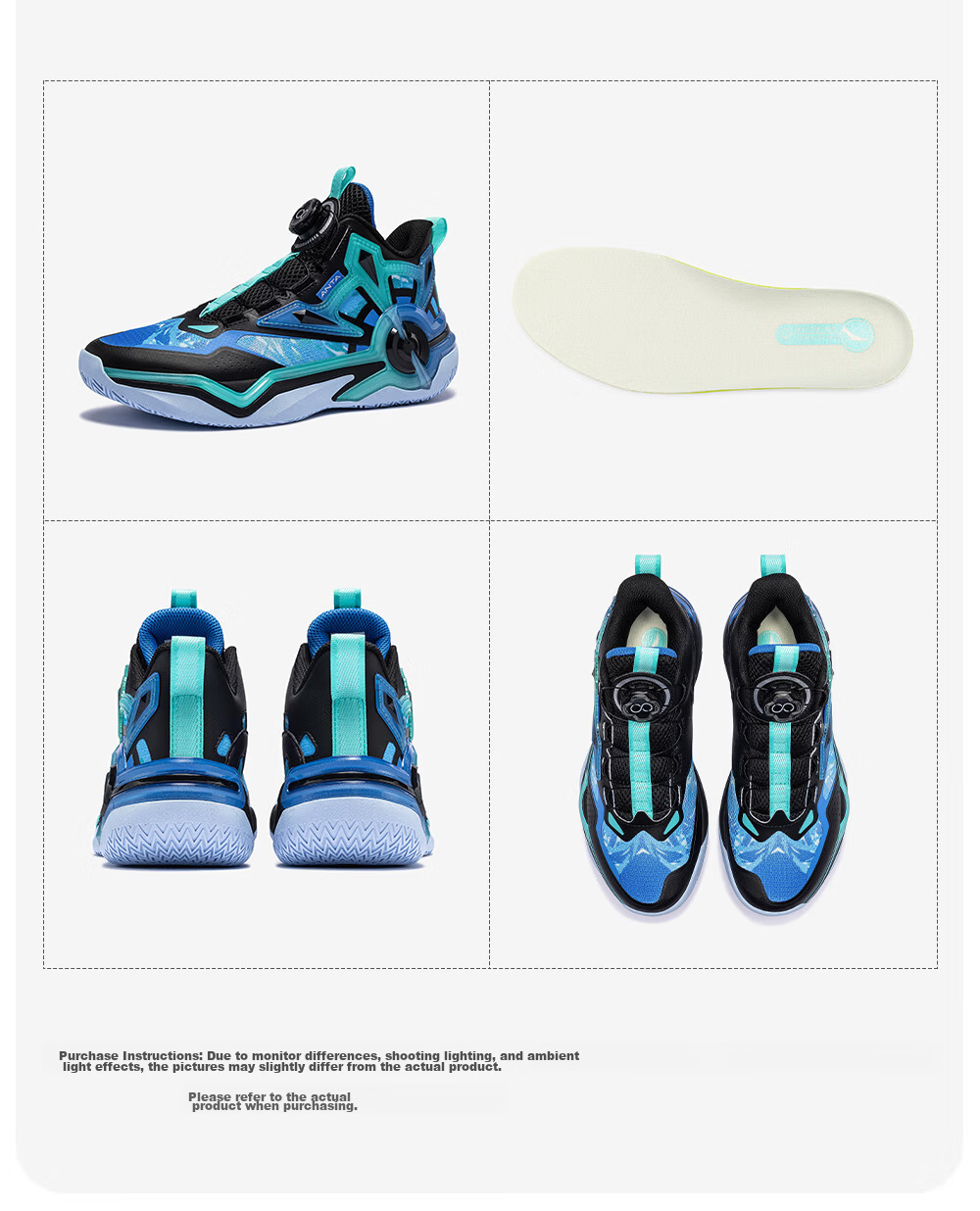 Anta Kids Boys Sports Shoes Ages 6-12 Youth Durable Sniper Basketball Shoes 312541108H 33